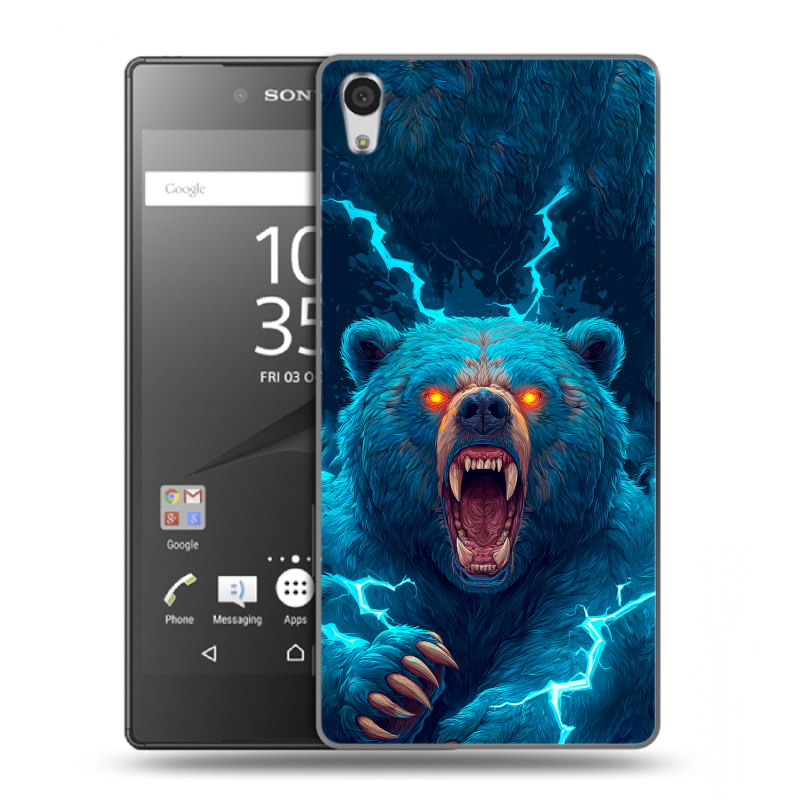 Пластиковый чехол на Sony Xperia Z5 Premium с принтом Медведь Пластиковый чехол на Sony Xperia Z5 Premium с принтом Медведь