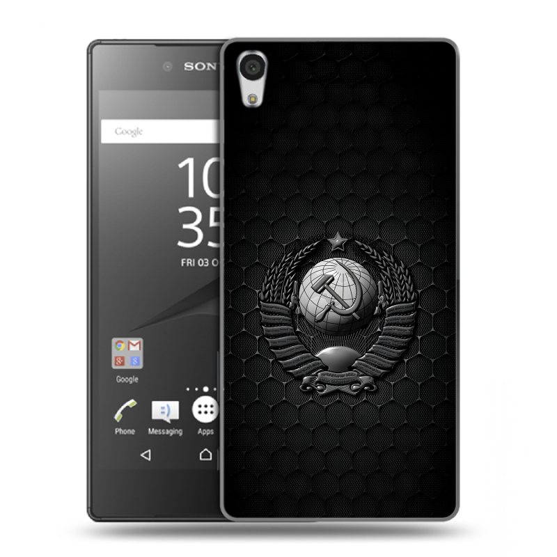 Силиконовый чехол на Sony Xperia Z5 Premium с принтом Герб Флаг СССР Силиконовый чехол на Sony Xperia Z5 Premium с принтом Герб Флаг СССР