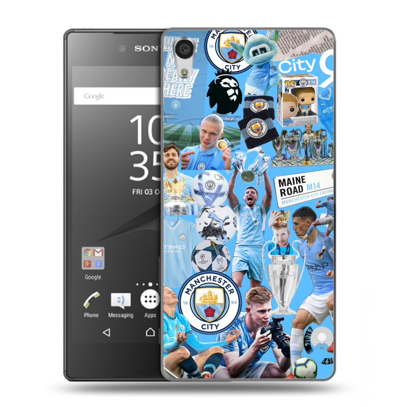 Пластиковый чехол на Sony Xperia Z5 Premium с принтом Man City Манчестер Сити Пластиковый чехол на Sony Xperia Z5 Premium с принтом Man City Манчестер Сити
