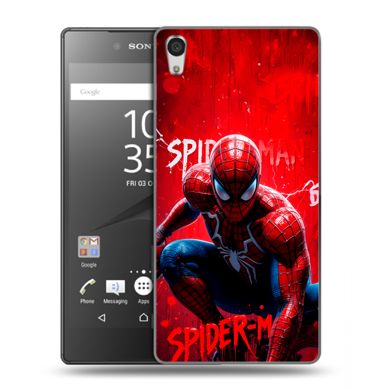 Силиконовый чехол на Sony Xperia Z5 Premium с принтом Spiderman Человек паук Силиконовый чехол на Sony Xperia Z5 Premium с принтом Spiderman Человек паук