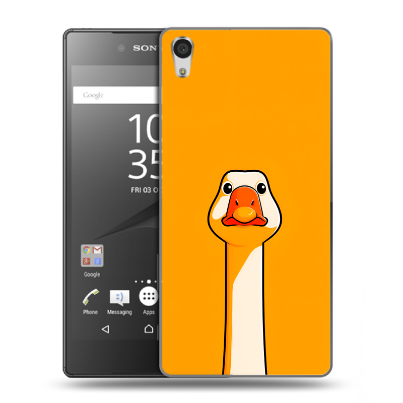 Силиконовый чехол на Sony Xperia Z5 Premium с принтом Смешная утка Силиконовый чехол на Sony Xperia Z5 Premium с принтом Смешная утка