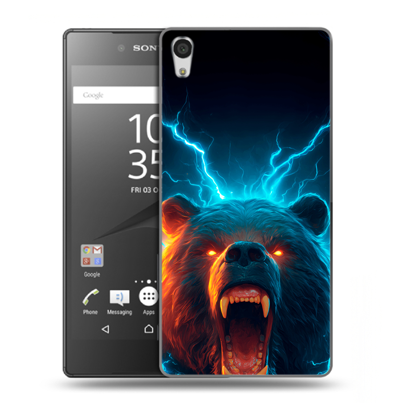 Силиконовый чехол на Sony Xperia Z5 Premium с принтом Медведь Силиконовый чехол на Sony Xperia Z5 Premium с принтом Медведь
