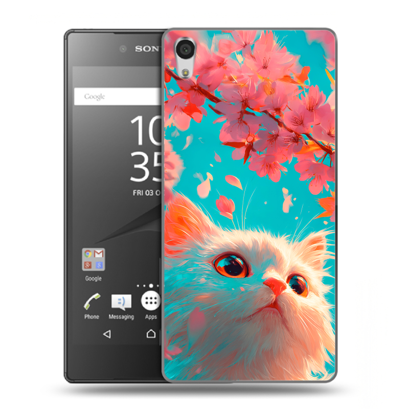 Силиконовый чехол на Sony Xperia Z5 Premium с принтом Красивый кот Силиконовый чехол на Sony Xperia Z5 Premium с принтом Красивый кот