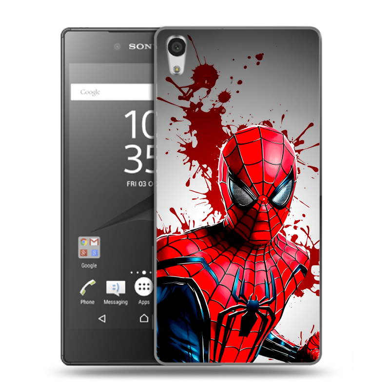 Пластиковый чехол на Sony Xperia Z5 Premium с принтом Spiderman Человек паук Пластиковый чехол на Sony Xperia Z5 Premium с принтом Spiderman Человек паук