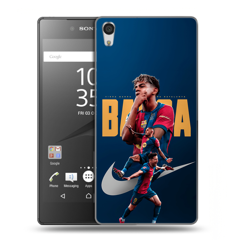 Силиконовый чехол на Sony Xperia Z5 Premium с принтом Барселона Barca Yamal Силиконовый чехол на Sony Xperia Z5 Premium с принтом Барселона Barca Yamal