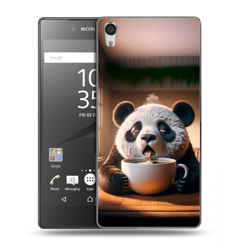 Силиконовый чехол на Sony Xperia Z5 Premium с принтом смешная панда Силиконовый чехол на Sony Xperia Z5 Premium с принтом смешная панда