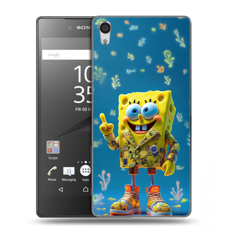 Пластиковый чехол на Sony Xperia Z5 Premium с принтом Спанч боб Спанчбоб Пластиковый чехол на Sony Xperia Z5 Premium с принтом Спанч боб Спанчбоб