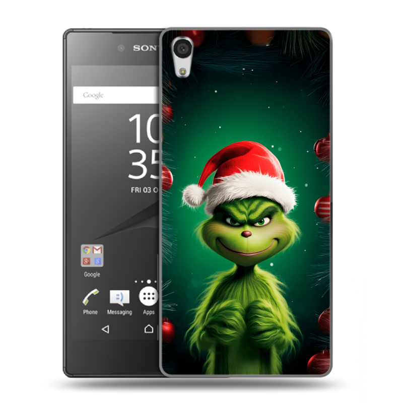 Пластиковый чехол на Sony Xperia Z5 Premium с принтом Гринч Новый год Рождество Пластиковый чехол на Sony Xperia Z5 Premium с принтом Гринч Новый год Рождество
