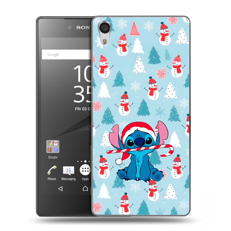 Силиконовый чехол на Sony Xperia Z5 Premium с принтом Стич Новый год Силиконовый чехол на Sony Xperia Z5 Premium с принтом Стич Новый год