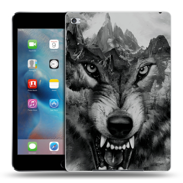 Пластиковый чехол на планшета Ipad Mini 4 с принтом Волк