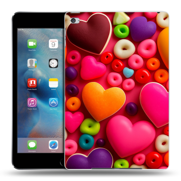 Пластиковый чехол на планшета Ipad Mini 4 с принтом Сердечки