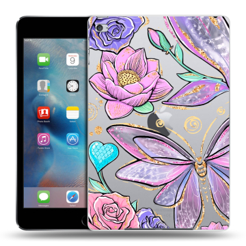 Пластиковый чехол на Ipad Mini 4 с принтом Бабочки и цветы Пластиковый чехол на Ipad Mini 4 с принтом Бабочки и цветы