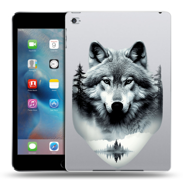 Пластиковый чехол на Ipad Mini 4 с принтом Волк в лесу Пластиковый чехол на Ipad Mini 4 с принтом Волк в лесу