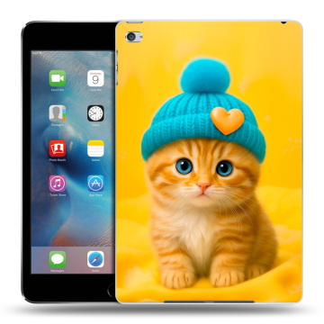 Пластиковый чехол на Ipad Mini 4 с принтом Котенок в шапке