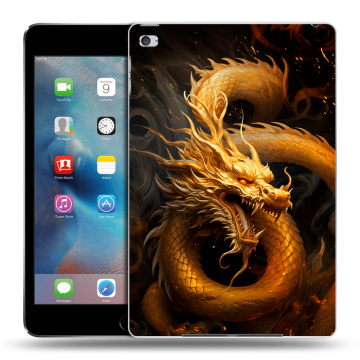 Пластиковый чехол на Ipad Mini 4 с принтом Золотой дракон Пластиковый чехол на Ipad Mini 4 с принтом Золотой дракон