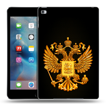 Пластиковый чехол на Ipad Mini 4 с принтом Герб России желтый Пластиковый чехол на Ipad Mini 4 с принтом Герб России желтый