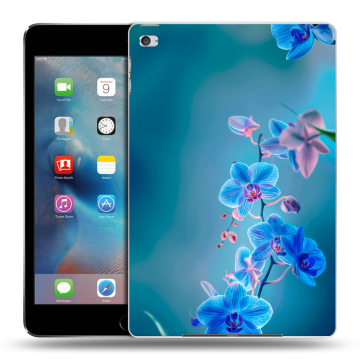Пластиковый чехол на Ipad Mini 4 с принтом Голубые цветы Пластиковый чехол на Ipad Mini 4 с принтом Голубые цветы