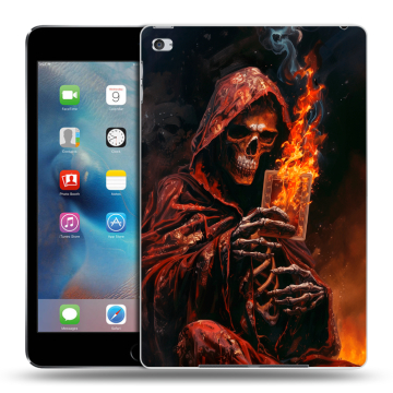 Пластиковый чехол на Ipad Mini 4 с принтом Скелет и карты Пластиковый чехол на Ipad Mini 4 с принтом Скелет и карты