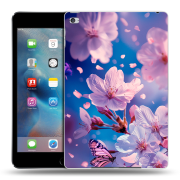 Пластиковый чехол на Ipad Mini 4 с принтом цветы бабочки Пластиковый чехол на Ipad Mini 4 с принтом цветы бабочки