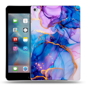 Пластиковый чехол на Ipad Mini 4 с принтом синий мрамор Пластиковый чехол на Ipad Mini 4 с принтом синий мрамор