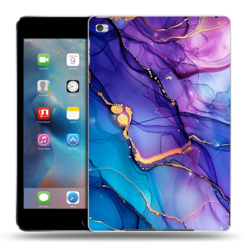 Пластиковый чехол на Ipad Mini 4 с принтом синий мрамор Пластиковый чехол на Ipad Mini 4 с принтом синий мрамор