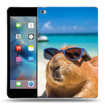 Пластиковый чехол на Ipad Mini 4 с принтом Капибара Пластиковый чехол на Ipad Mini 4 с принтом Капибара
