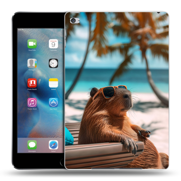 Пластиковый чехол на Ipad Mini 4 с принтом Капибара Пластиковый чехол на Ipad Mini 4 с принтом Капибара