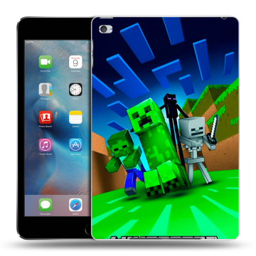 Пластиковый чехол на Ipad Mini 4 с принтом Майнкрафт Пластиковый чехол на Ipad Mini 4 с принтом Майнкрафт