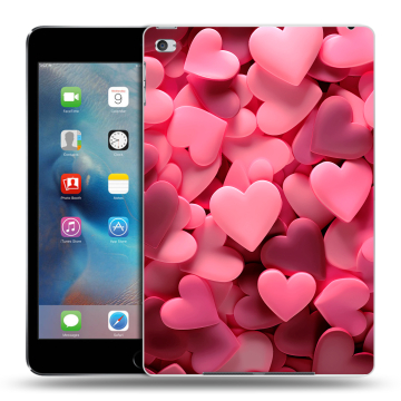 Пластиковый чехол на Ipad Mini 4 с принтом розовые сердечки Пластиковый чехол на Ipad Mini 4 с принтом розовые сердечки