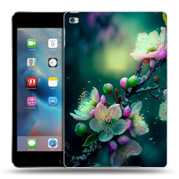Пластиковый чехол на Ipad Mini 4 с принтом Цветы и мрамор