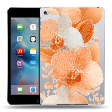 Пластиковый чехол на Ipad Mini 4 с принтом Бежевые цветы