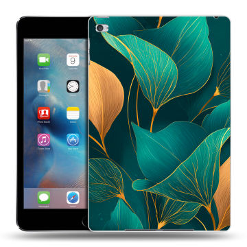 Пластиковый чехол на Ipad Mini 4 с принтом Листья и золото