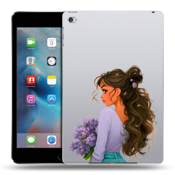 Пластиковый чехол на Ipad Mini 4 с принтом девушка цветы