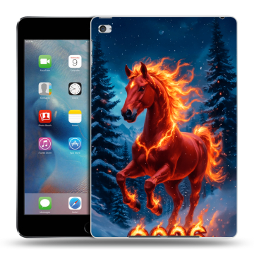 Пластиковый чехол на Ipad Mini 4 с принтом Новый год коня