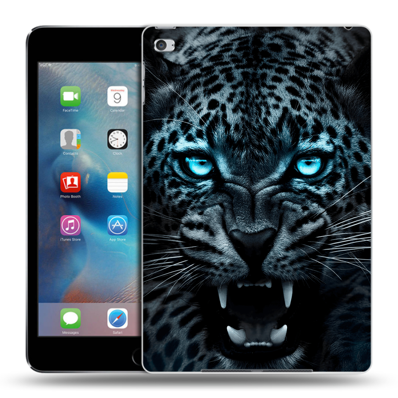 Пластиковый чехол на Ipad Mini 4 с принтом Темный леопард Пластиковый чехол на Ipad Mini 4 с принтом Темный леопард