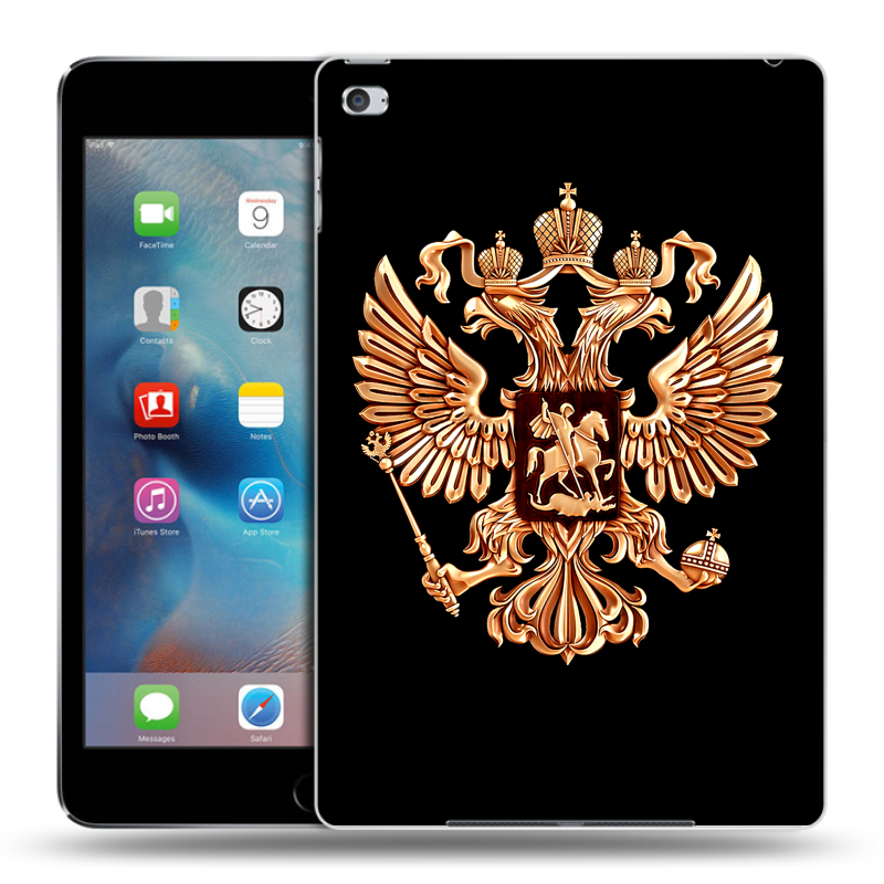 Пластиковый чехол на планшета Ipad Mini 4 с принтом Герб России золотой Пластиковый чехол на планшета Ipad Mini 4 с принтом Герб России золотой