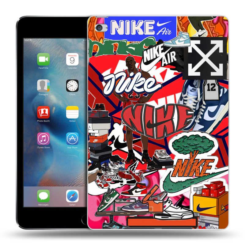 Пластиковый чехол на Ipad Mini 4 с принтом Найк Nike яркий Пластиковый чехол на Ipad Mini 4 с принтом Найк Nike яркий