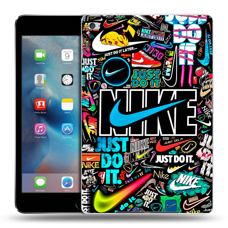 Пластиковый чехол на Ipad Mini 4 с принтом найк nike черный Пластиковый чехол на Ipad Mini 4 с принтом найк nike черный