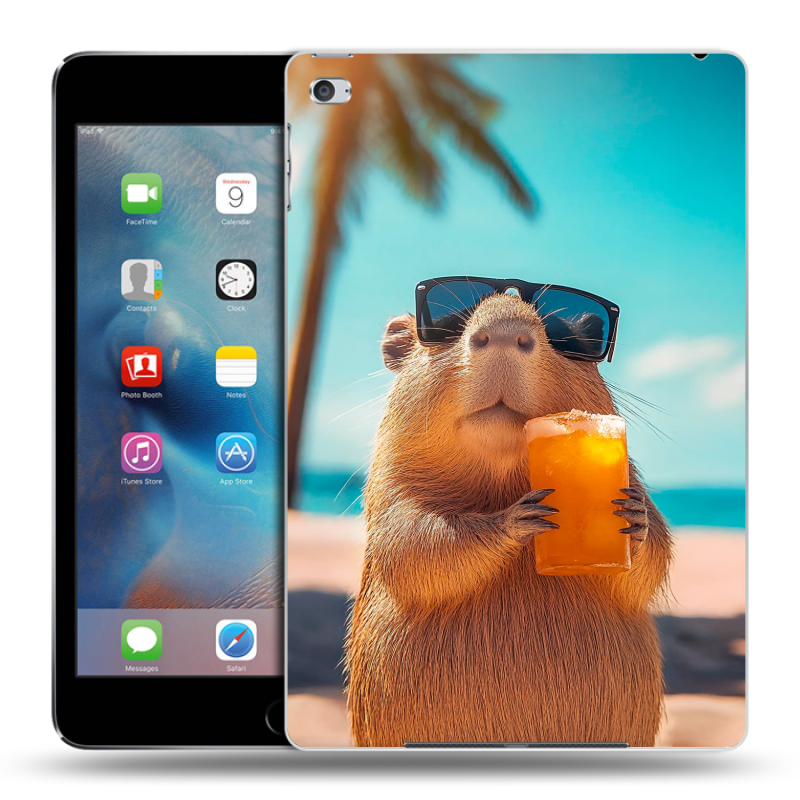 Пластиковый чехол на Ipad Mini 4 с принтом Капибара Пластиковый чехол на Ipad Mini 4 с принтом Капибара