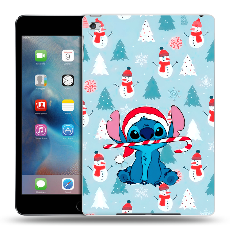 Пластиковый чехол на Ipad Mini 4 с принтом Стич Новый год Пластиковый чехол на Ipad Mini 4 с принтом Стич Новый год