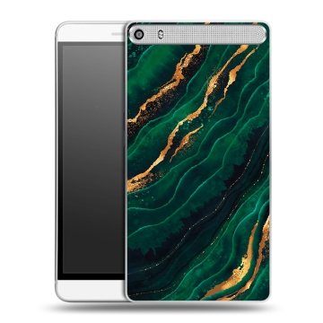 Пластиковый чехол на Lenovo Phab Plus с принтом Мрамор зеленое золото Пластиковый чехол на Lenovo Phab Plus с принтом Мрамор зеленое золото
