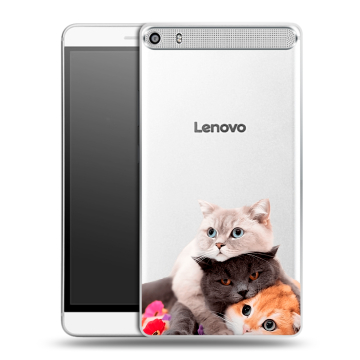 Пластиковый чехол на Lenovo Phab Plus с принтом Кошки Пластиковый чехол на Lenovo Phab Plus с принтом Кошки