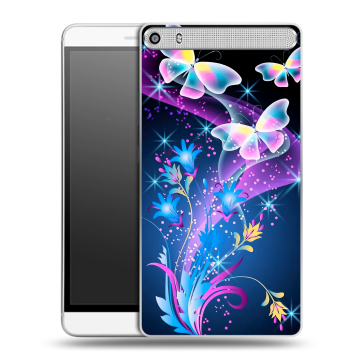 Пластиковый чехол на Lenovo Phab Plus с принтом Бабочки Пластиковый чехол на Lenovo Phab Plus с принтом Бабочки