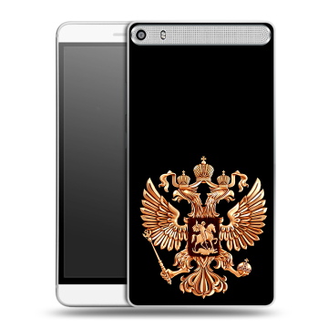 Пластиковый чехол на Lenovo Phab Plus с принтом Герб России золотой