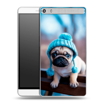 Пластиковый чехол на Lenovo Phab Plus с принтом Мопс в шапке Пластиковый чехол на Lenovo Phab Plus с принтом Мопс в шапке