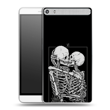 Пластиковый чехол на Lenovo Phab Plus с принтом Поцелуй скелетов Пластиковый чехол на Lenovo Phab Plus с принтом Поцелуй скелетов
