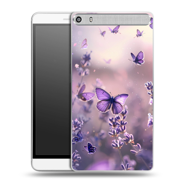 Пластиковый чехол на Lenovo Phab Plus с принтом бабочки и лаванда Пластиковый чехол на Lenovo Phab Plus с принтом бабочки и лаванда