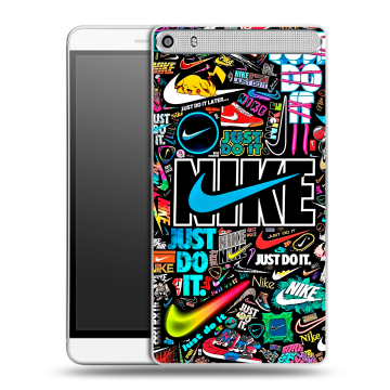 Пластиковый чехол на Lenovo Phab Plus с принтом найк nike черный