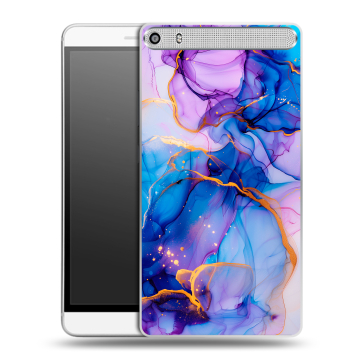 Пластиковый чехол на Lenovo Phab Plus с принтом синий мрамор Пластиковый чехол на Lenovo Phab Plus с принтом синий мрамор