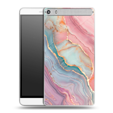 Пластиковый чехол на Lenovo Phab Plus с принтом розовый мрамор Пластиковый чехол на Lenovo Phab Plus с принтом розовый мрамор